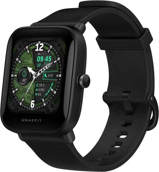 Bip U Pro Smart Watch with Alexa Built-In for Men Women, GPS Fitness Tracker with 60+ Sport Modes, Blood Oxygen Heart Rate Sleep Monitor, 5 ATM Water Resistant, for Iphone Android(Black)